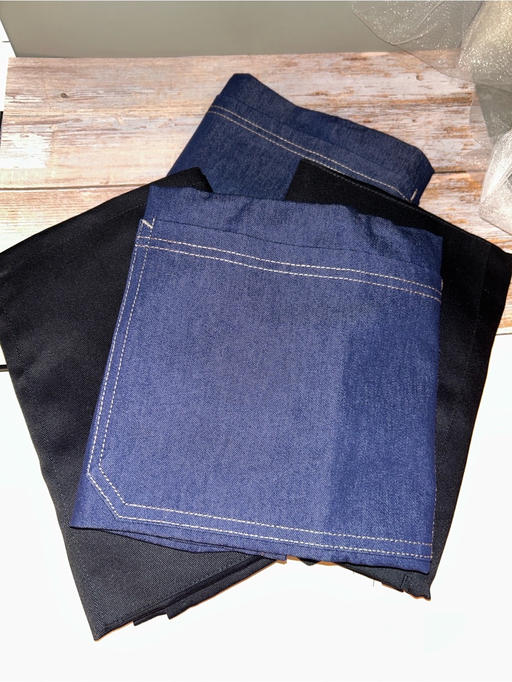 Long Bistro Apron unisex 32x27 no bib black or jeans